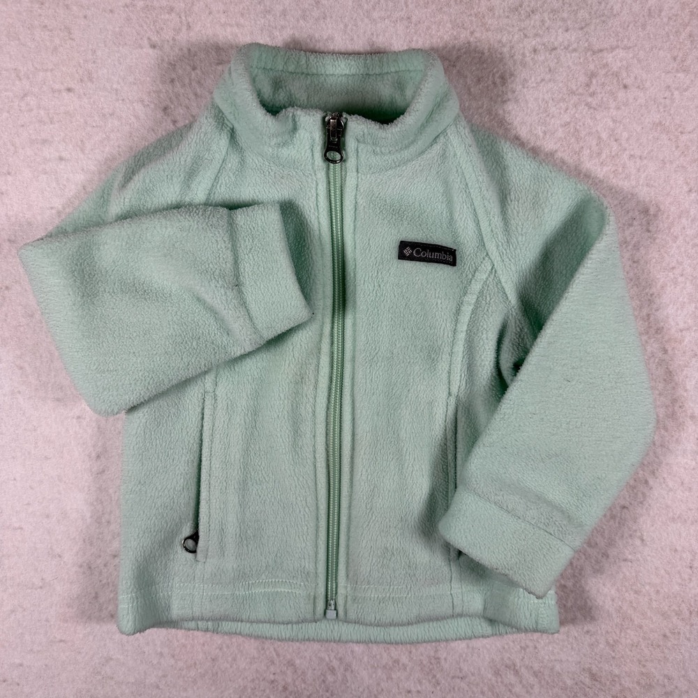 Columbia Benton‎ Springs Fleece Jacket Toddler 2T Mint Green Full Zip Pockets